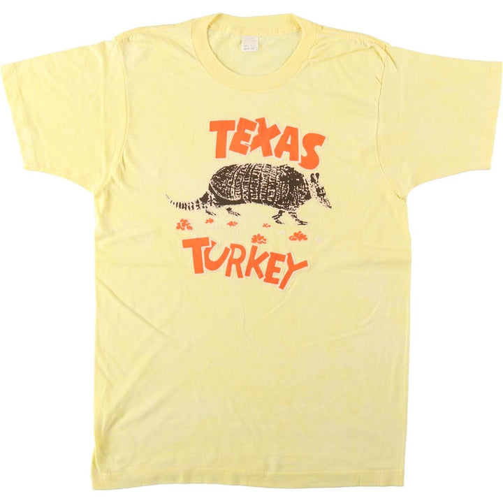 Tropix Togs Printed T-Shirt, Made in USA, Men's Size L cotton yellow type Vintage Second Hand