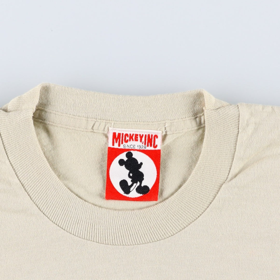 90'S MICKEY INC DISNEY GRAND FLORIDIAN BEACH RESORT Print T-Shirt, Made in USA, Men's XL equivalent, Vintage cotton Khaki type beige Vintage Second Hand