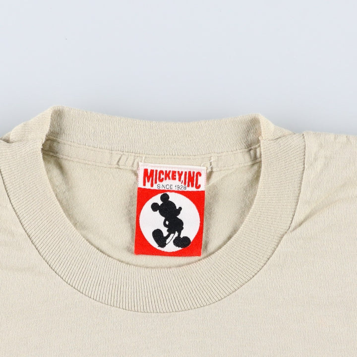 90'S MICKEY INC DISNEY GRAND FLORIDIAN BEACH RESORT Print T-Shirt, Made in USA, Men's XL equivalent, Vintage cotton Khaki type beige Vintage Second Hand