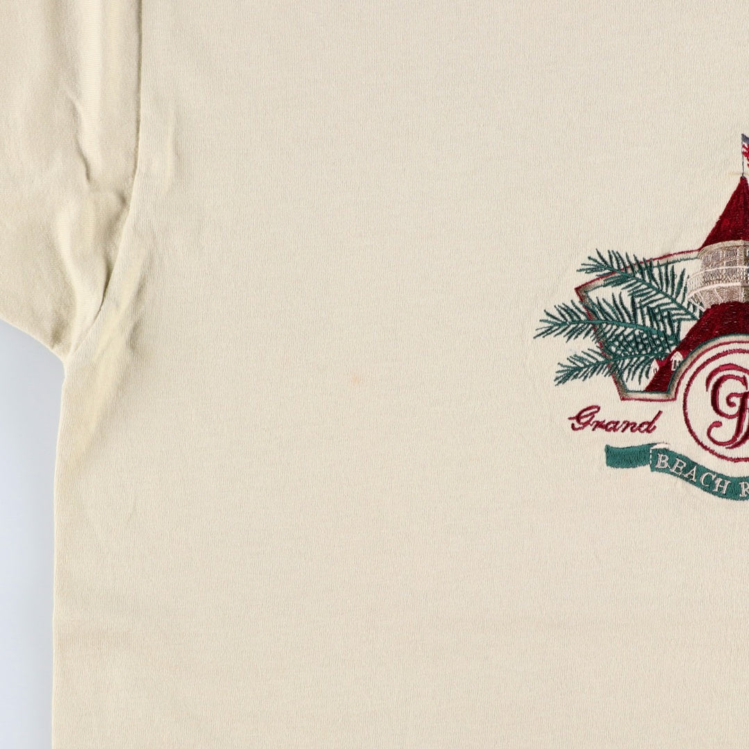 90'S MICKEY INC DISNEY GRAND FLORIDIAN BEACH RESORT Print T-Shirt, Made in USA, Men's XL equivalent, Vintage cotton Khaki type beige Vintage Second Hand