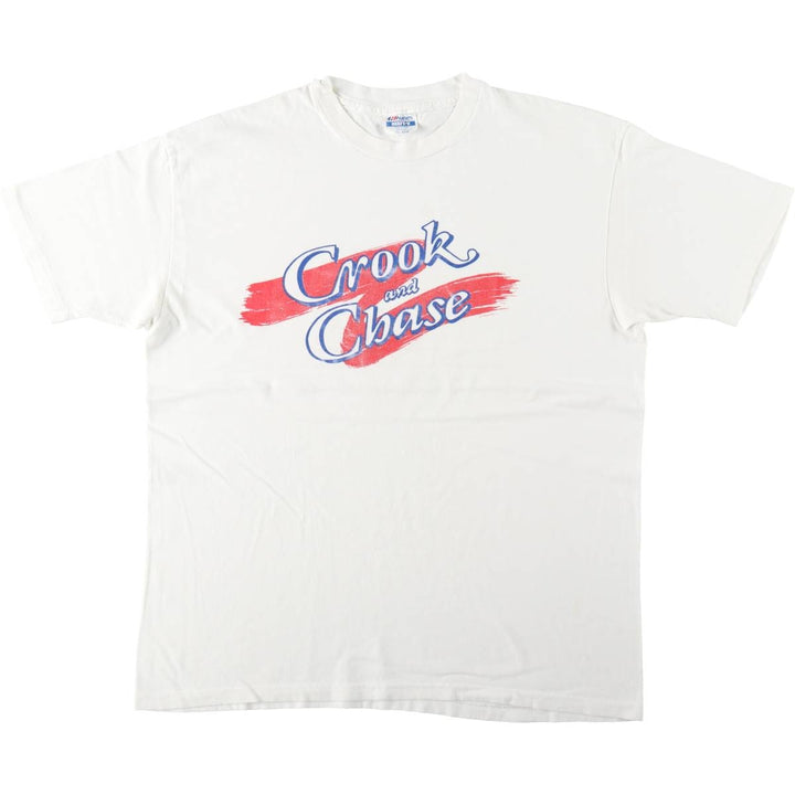 80'S Hanes BEEFY-T Blue Tag Printed T-Shirt, Made in USA, Men's XXL equivalent, Vintage cotton white type Vintage Second Hand