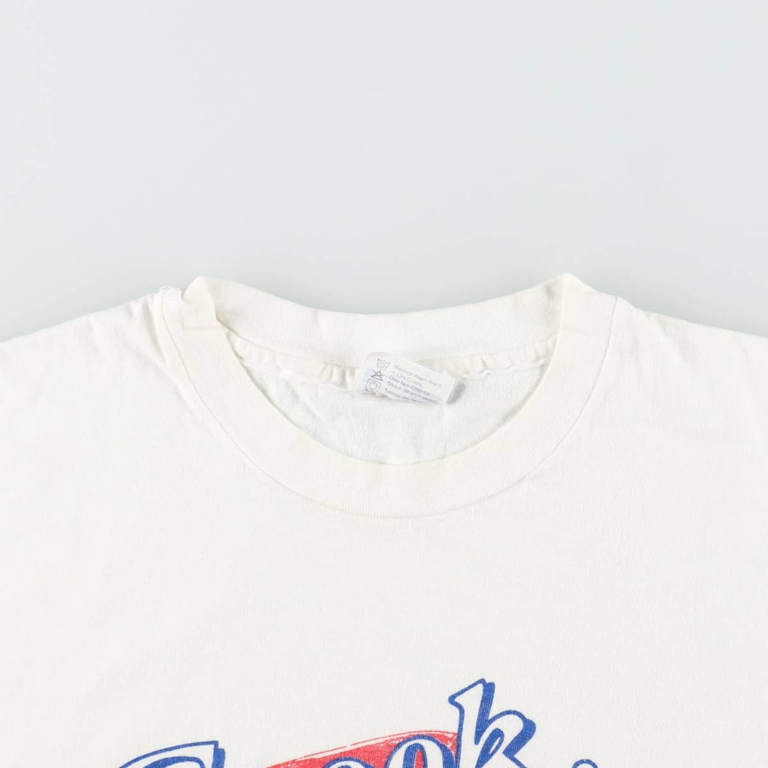 80'S Hanes BEEFY-T Blue Tag Printed T-Shirt, Made in USA, Men's XXL equivalent, Vintage cotton white type Vintage Second Hand