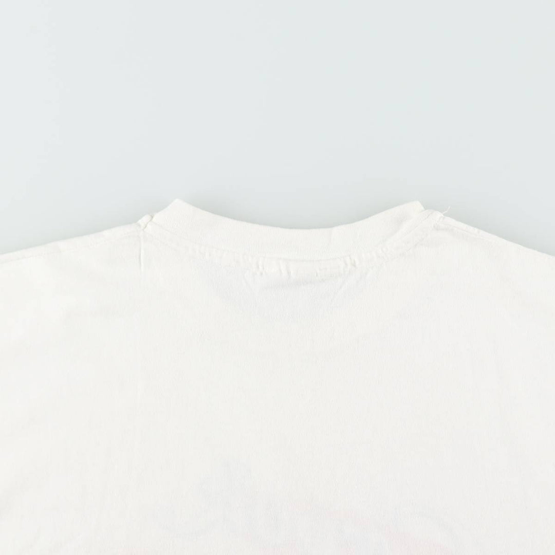 80'S Hanes BEEFY-T Blue Tag Printed T-Shirt, Made in USA, Men's XXL equivalent, Vintage cotton white type Vintage Second Hand