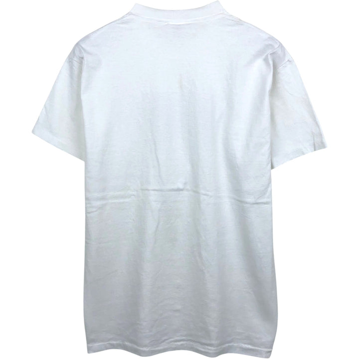 90'S Center Star Print T-Shirt, Made in USA, Men's XL equivalent, Vintage polyester white type Vintage Second Hand