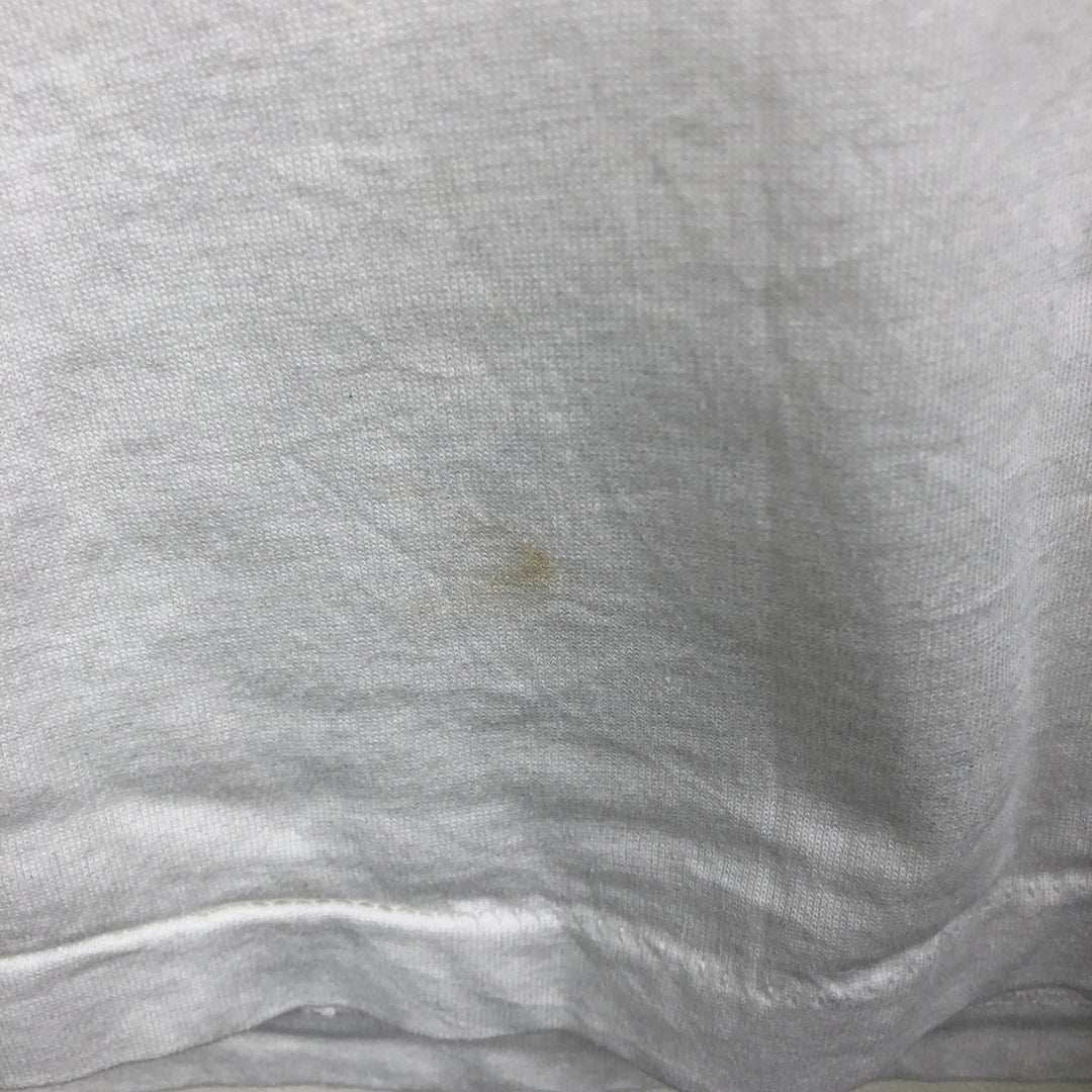 90'S Center Star Print T-Shirt, Made in USA, Men's XL equivalent, Vintage polyester white type Vintage Second Hand