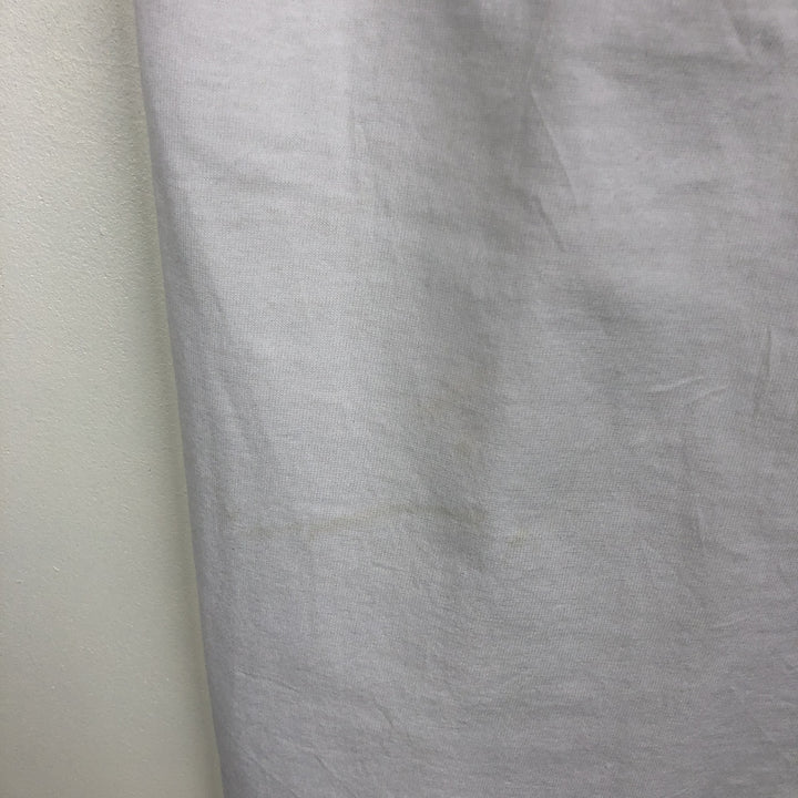 90'S Center Star Print T-Shirt, Made in USA, Men's XL equivalent, Vintage polyester white type Vintage Second Hand