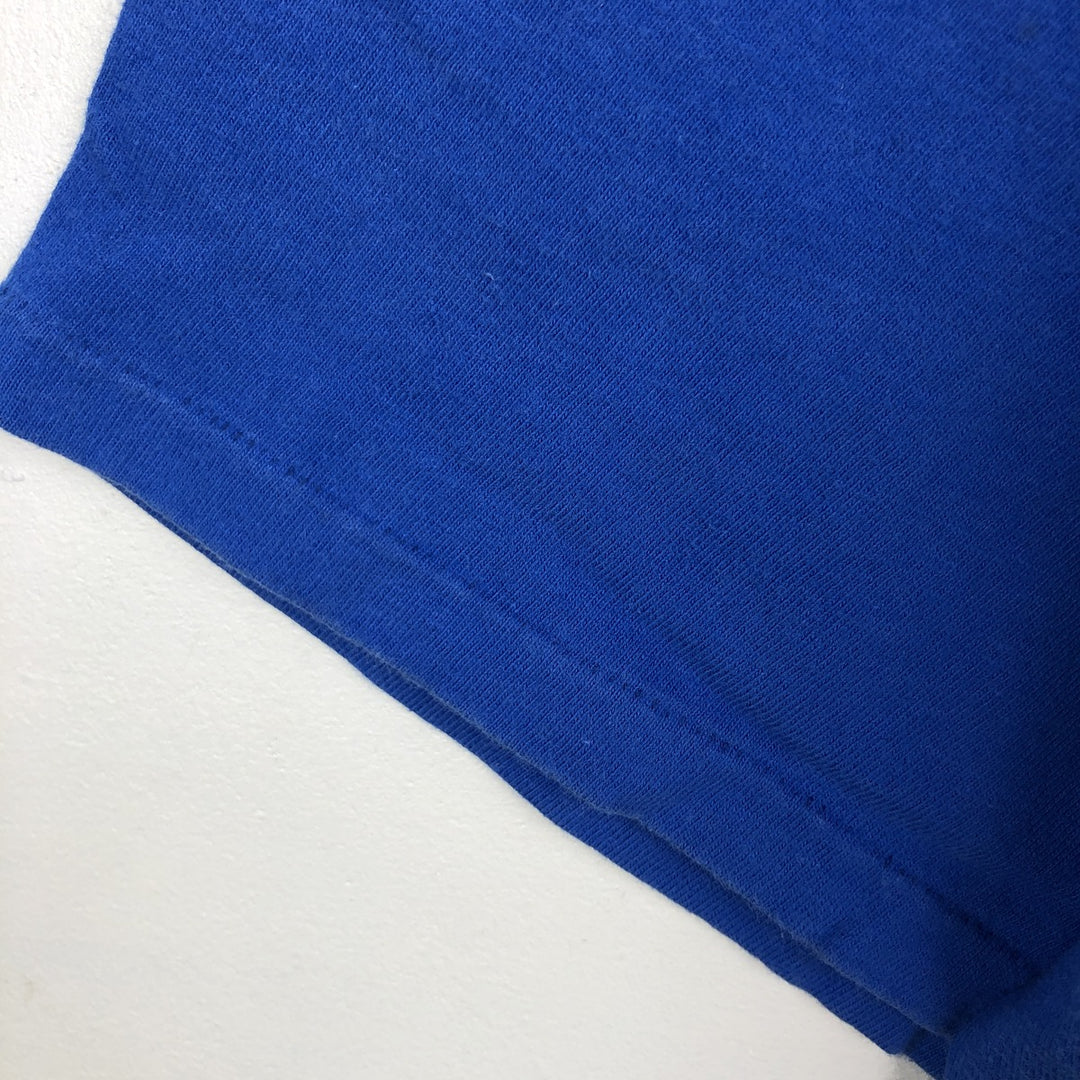 90'S Hanes BEEFY-T Blue Tag Printed T-Shirt Made in USA Men's Size L Vintage cotton blue type Vintage Second Hand