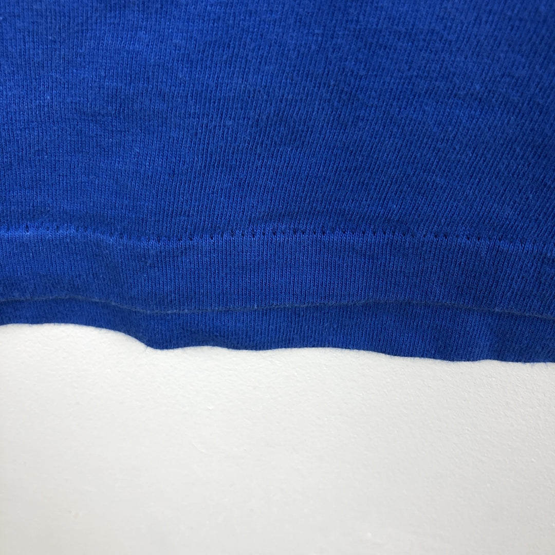 90'S Hanes BEEFY-T Blue Tag Printed T-Shirt Made in USA Men's Size L Vintage cotton blue type Vintage Second Hand
