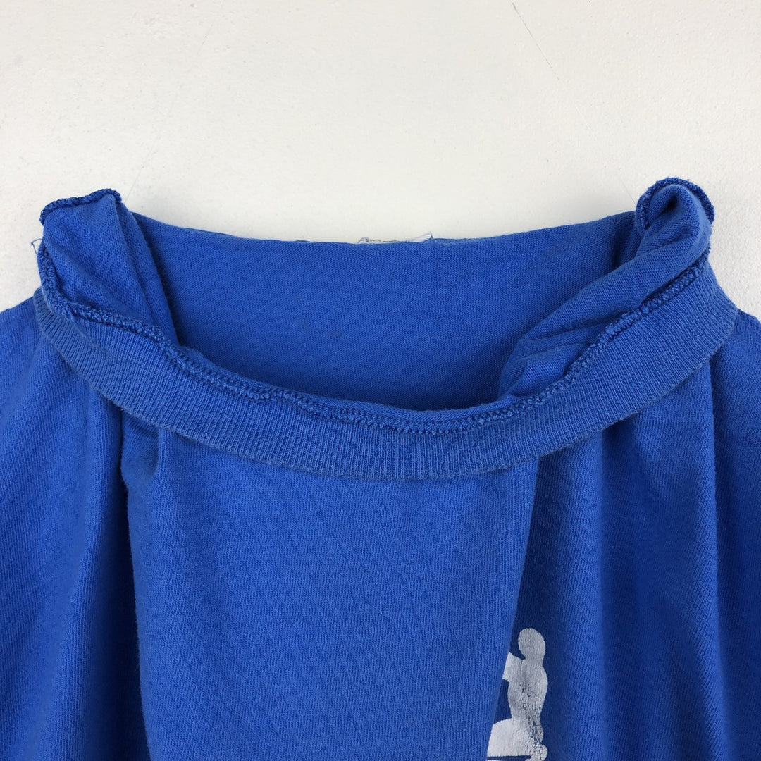 90'S Hanes BEEFY-T Blue Tag Printed T-Shirt Made in USA Men's Size L Vintage cotton blue type Vintage Second Hand
