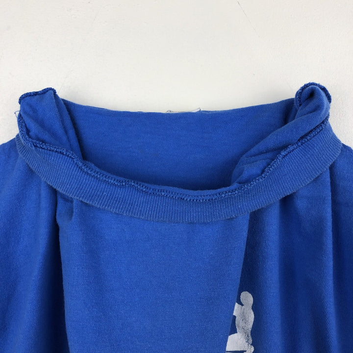 90'S Hanes BEEFY-T Blue Tag Printed T-Shirt Made in USA Men's Size L Vintage cotton blue type Vintage Second Hand