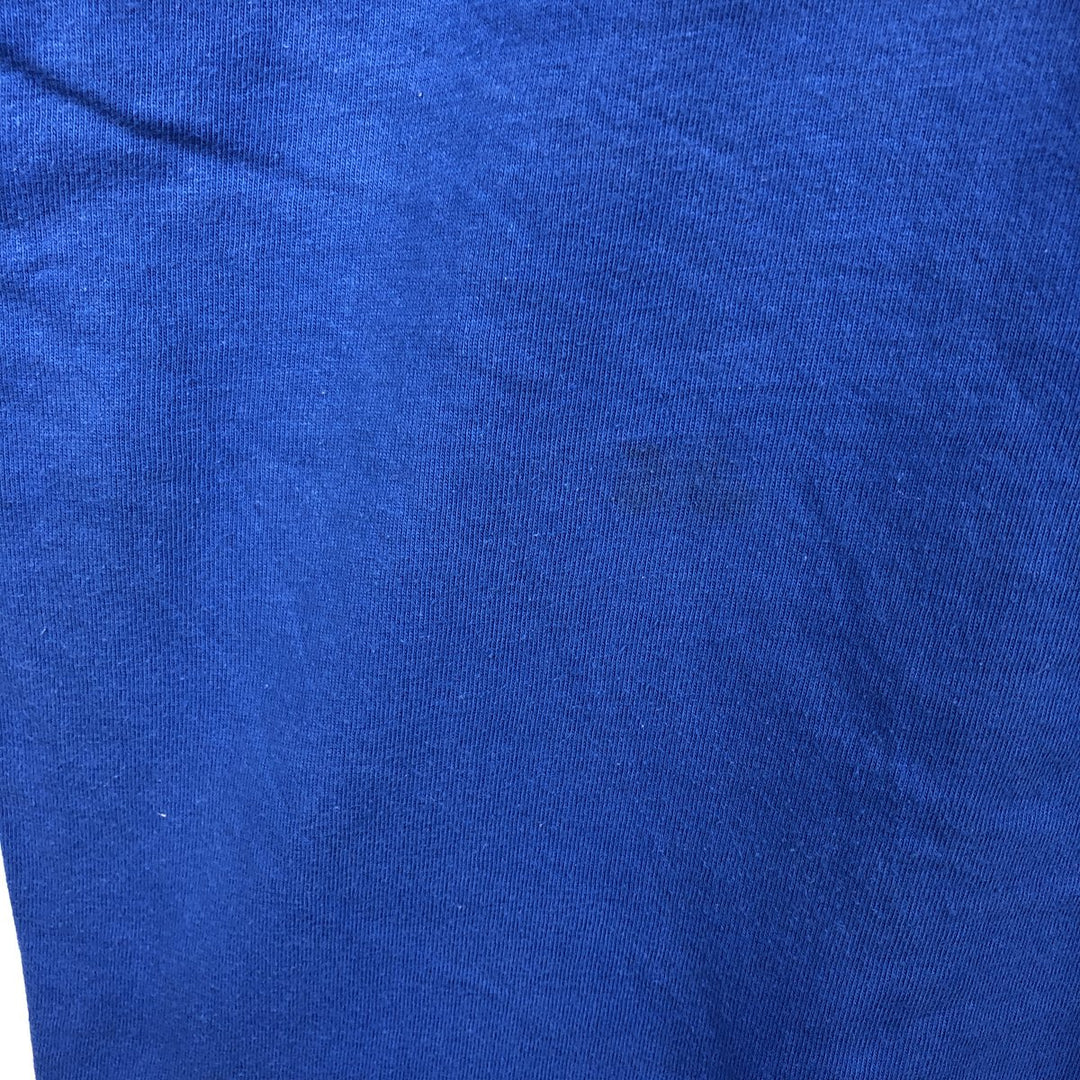 90'S Hanes BEEFY-T Blue Tag Printed T-Shirt Made in USA Men's Size L Vintage cotton blue type Vintage Second Hand