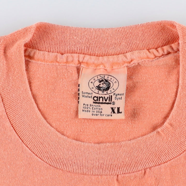 90'S Anvil Advertising T-Shirt, Made in USA, Men's XL, Vintage cotton red type Vintage Second Hand