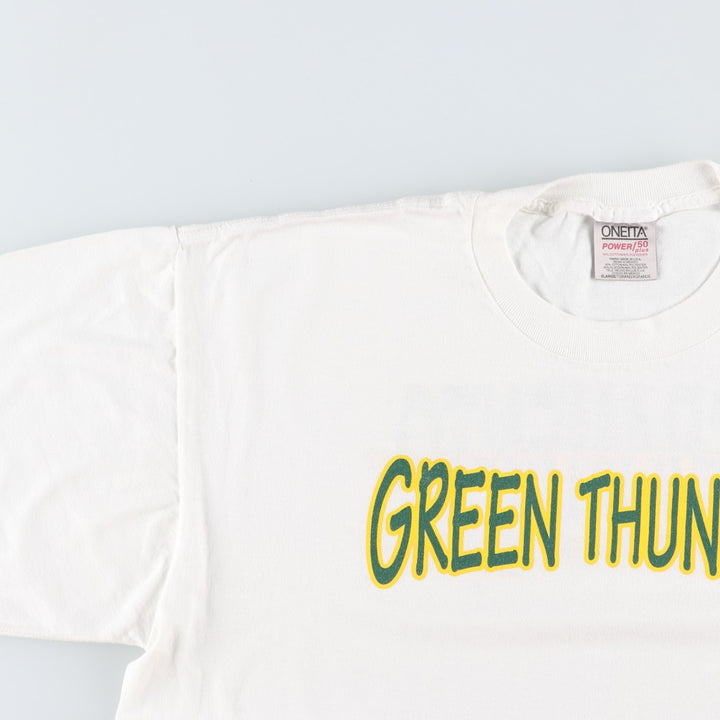 90's ONEITA POWER cotton white type Vintage Second Hand