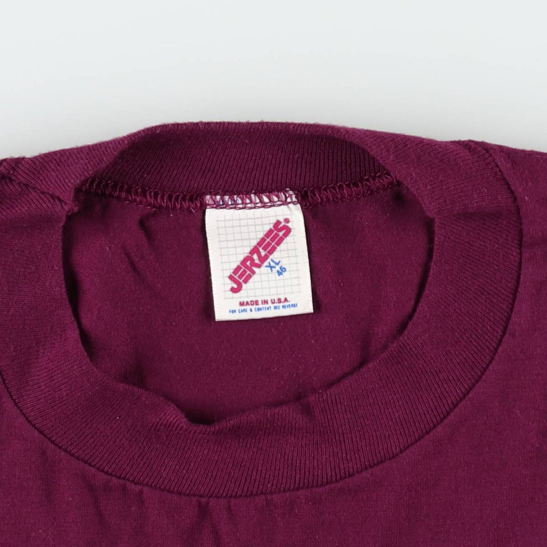 90'S Jerzees Art T-Shirt, Made in USA, Men's XL equivalent, Vintage cotton wine-red Vintage Second Hand