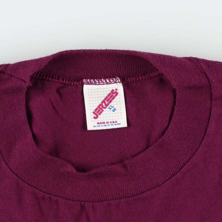 90'S Jerzees Art T-Shirt, Made in USA, Men's XL equivalent, Vintage cotton wine-red Vintage Second Hand