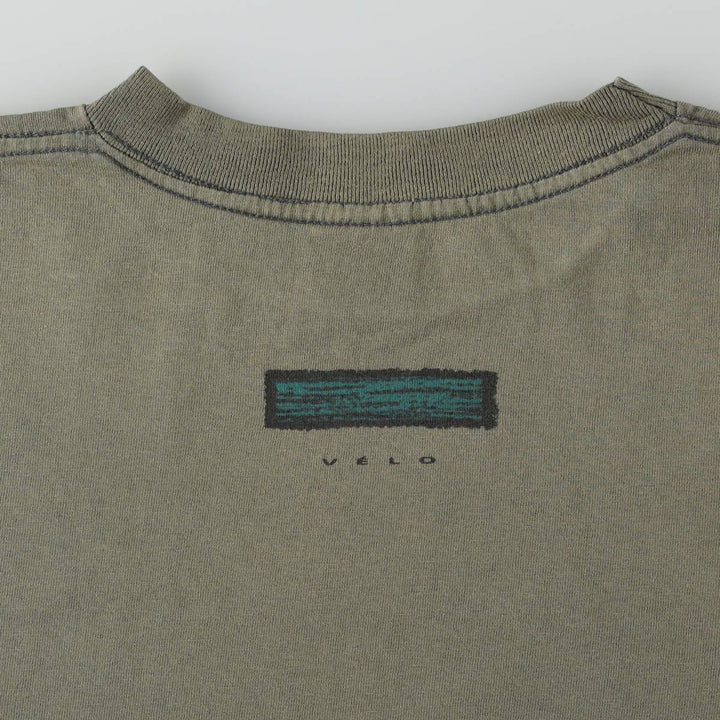 90'S HUMEUR DESIGN printed T-shirt, made in Canada, men's size S equivalent. cotton Khaki type Vintage Second Hand