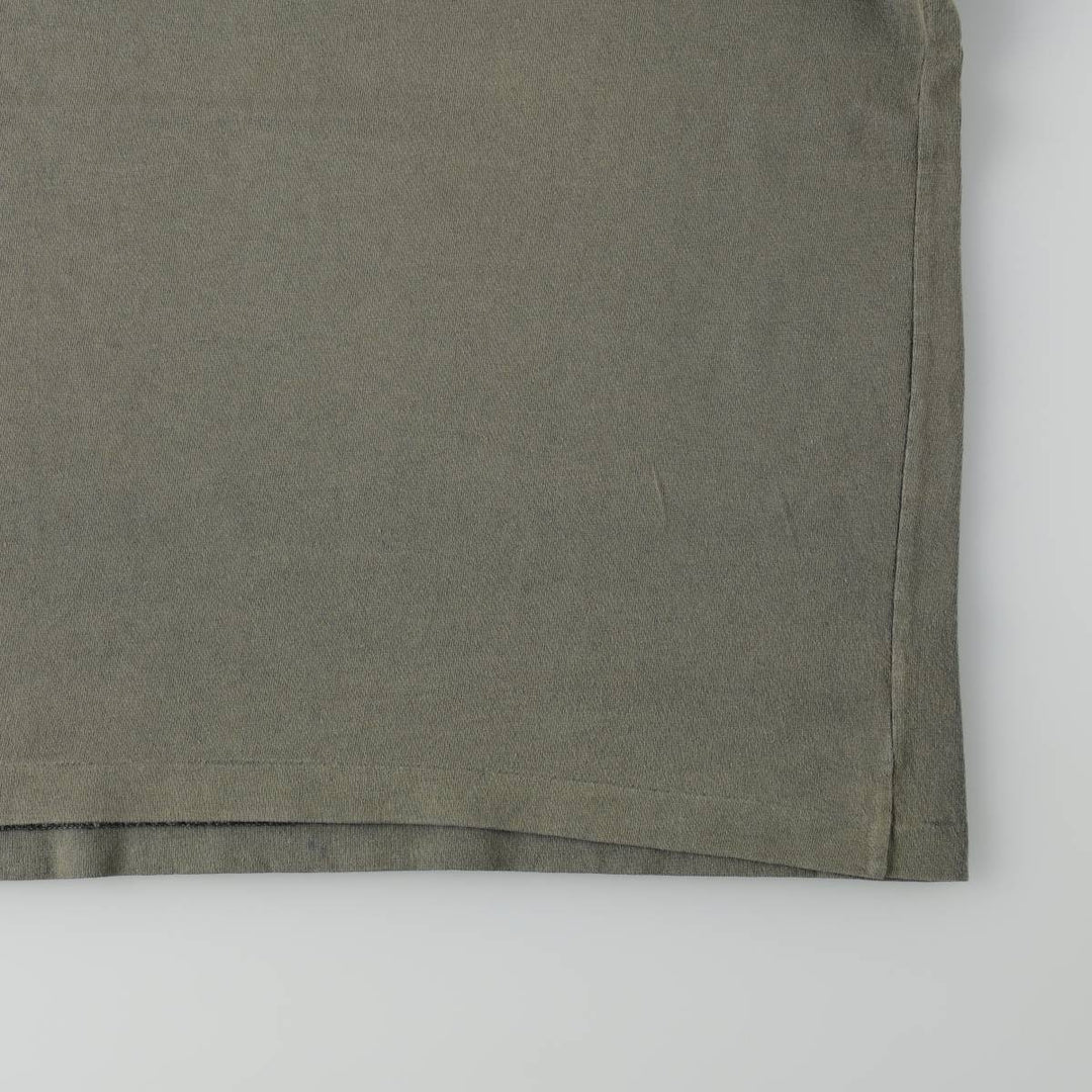 90'S HUMEUR DESIGN printed T-shirt, made in Canada, men's size S equivalent. cotton Khaki type Vintage Second Hand