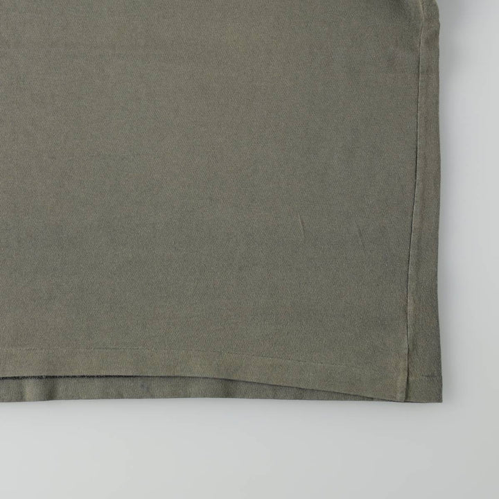 90'S HUMEUR DESIGN printed T-shirt, made in Canada, men's size S equivalent. cotton Khaki type Vintage Second Hand