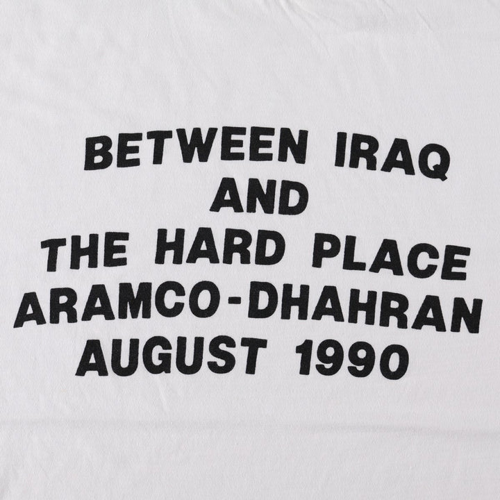 90'S message print T-shirt, men's size XL equivalent, vintage. unclear white type Vintage Second Hand