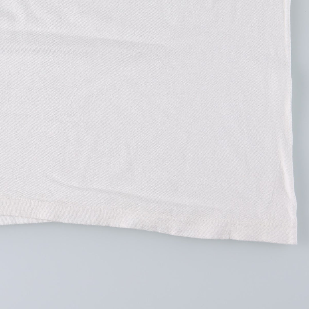 90'S message print T-shirt, men's size XL equivalent, vintage. unclear white type Vintage Second Hand
