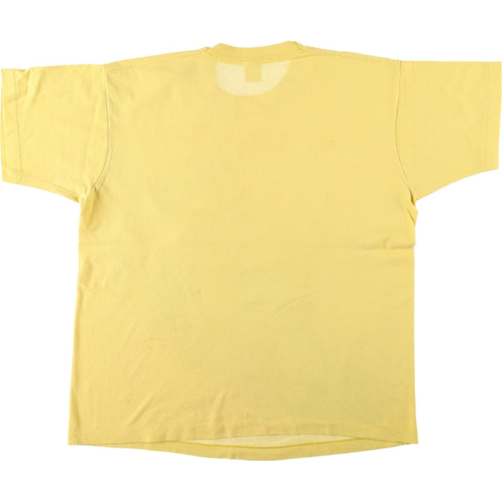 90'S Fruit of the Loom printed T-shirt, made in the USA, men's XL size, vintage cotton yellow type Vintage Second Hand