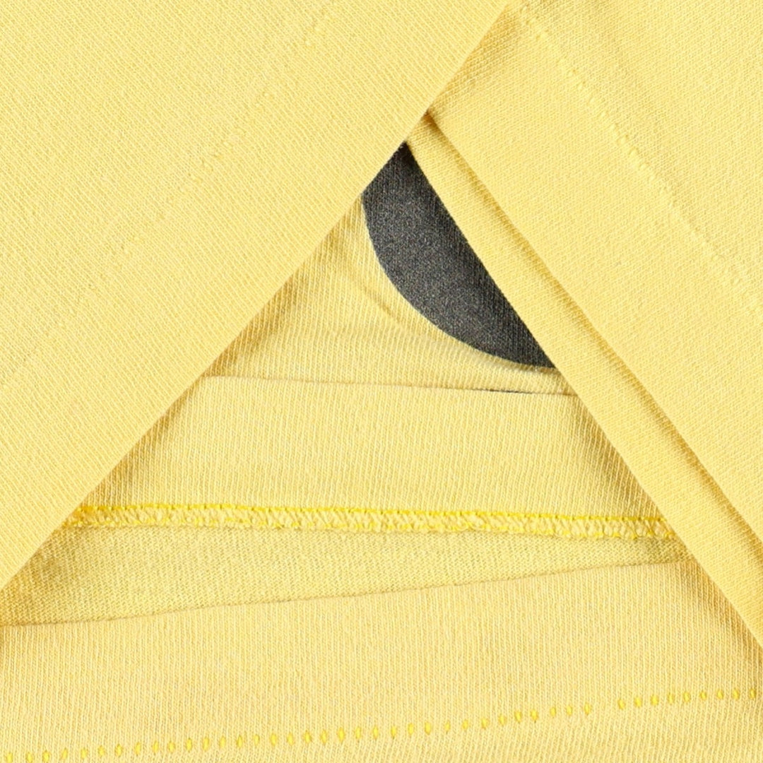 90'S Fruit of the Loom printed T-shirt, made in the USA, men's XL size, vintage cotton yellow type Vintage Second Hand