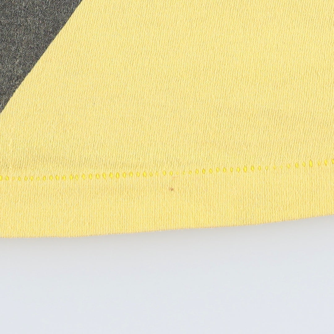 90'S Fruit of the Loom printed T-shirt, made in the USA, men's XL size, vintage cotton yellow type Vintage Second Hand