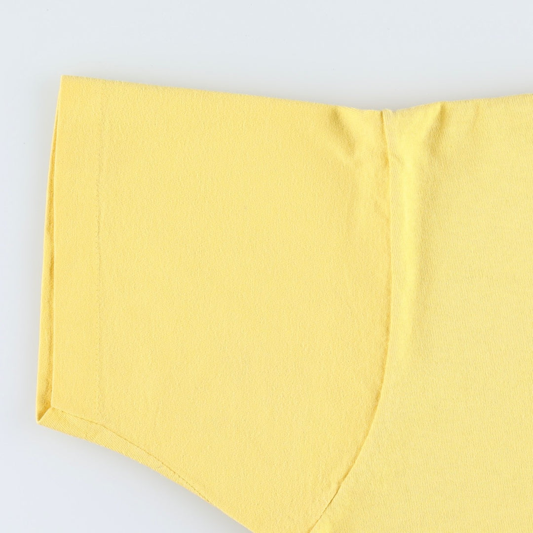 90'S Fruit of the Loom printed T-shirt, made in the USA, men's XL size, vintage cotton yellow type Vintage Second Hand