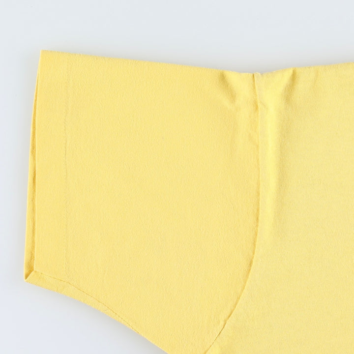 90'S Fruit of the Loom printed T-shirt, made in the USA, men's XL size, vintage cotton yellow type Vintage Second Hand