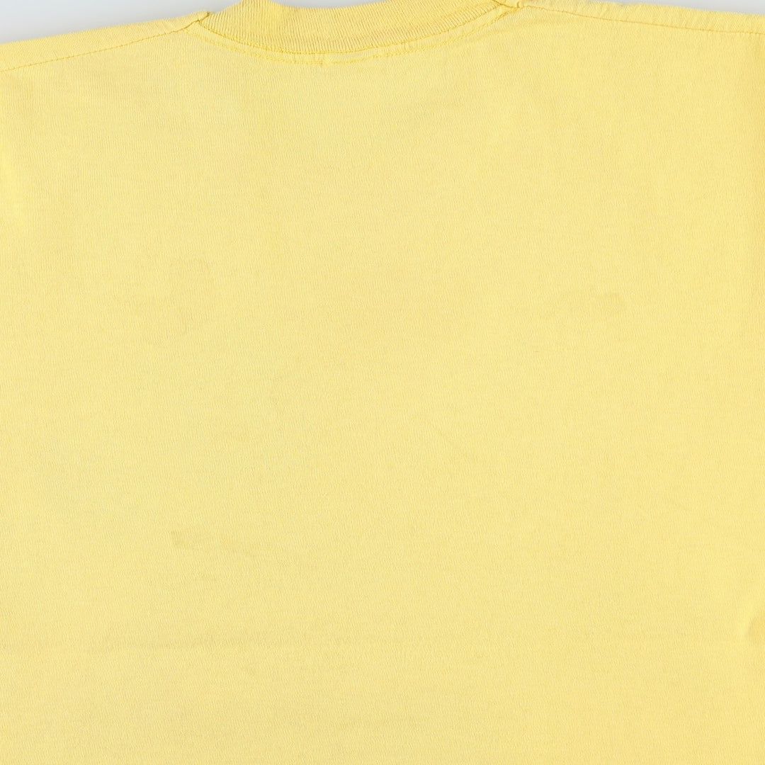 90'S Fruit of the Loom printed T-shirt, made in the USA, men's XL size, vintage cotton yellow type Vintage Second Hand