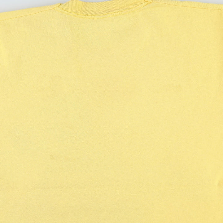 90'S Fruit of the Loom printed T-shirt, made in the USA, men's XL size, vintage cotton yellow type Vintage Second Hand