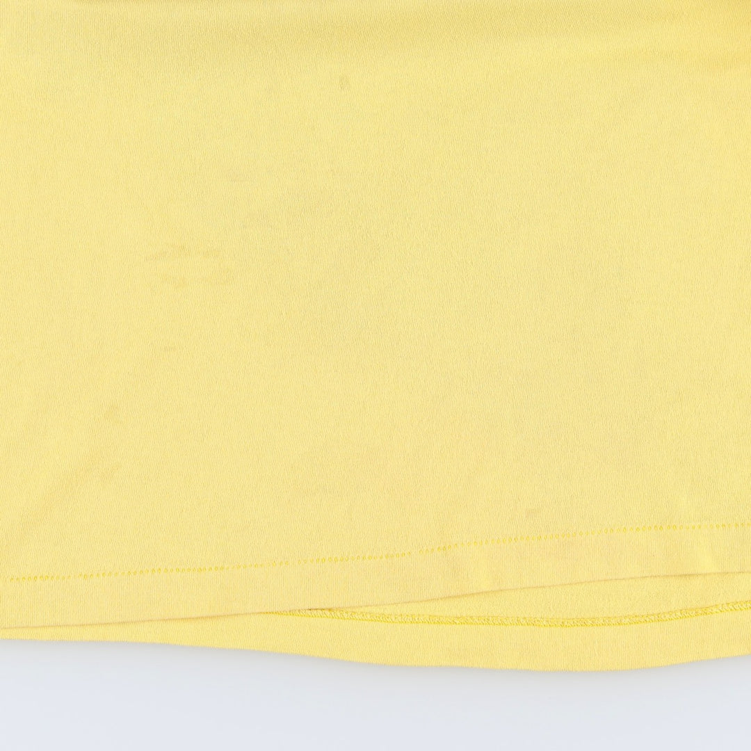 90'S Fruit of the Loom printed T-shirt, made in the USA, men's XL size, vintage cotton yellow type Vintage Second Hand