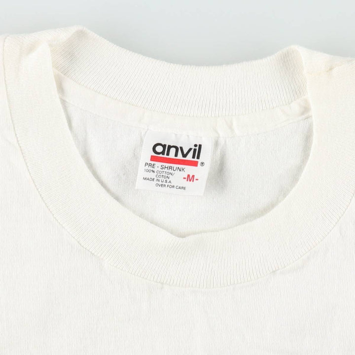 90'S Anvil souvenir T-shirt, made in USA, men's size M. cotton white type Vintage Second Hand