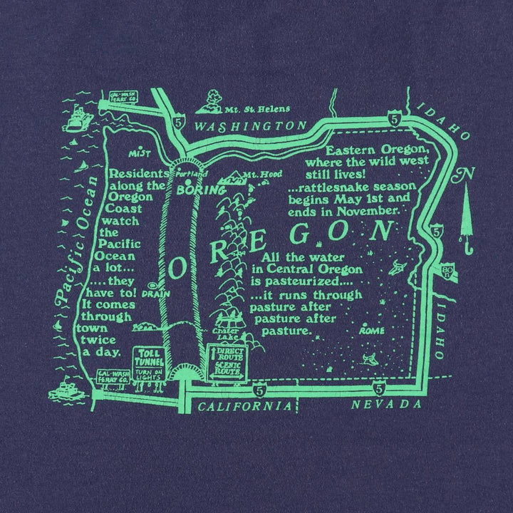 80'S Jerzees Print T-Shirt, Made in USA, Men's XL equivalent, Vintage cotton navy blue type Vintage Second Hand