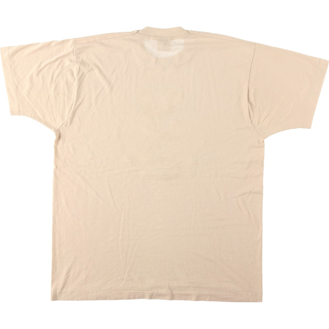 90'S Screen Stars Best Eagle Pattern Print T-Shirt, Made in USA, Men's XL equivalent, Vintage cotton Beige type Vintage Second Hand