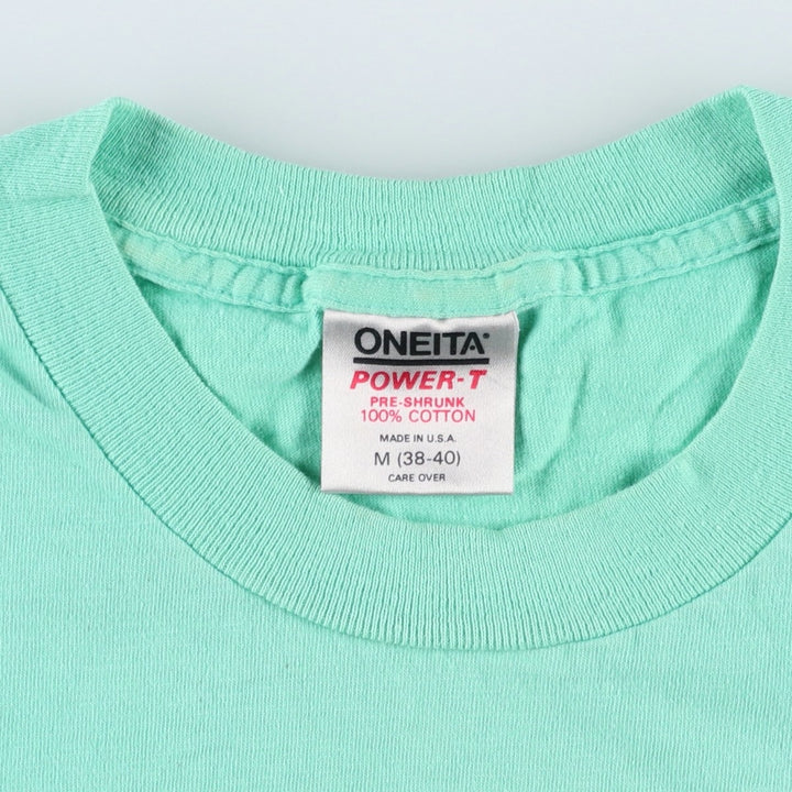 90'S ONEITA CONVENTION DESIGNS inc. Printed T-shirt, Made in USA, Men's Size M (approx.), Vintage cotton Emerald green Vintage Second Hand