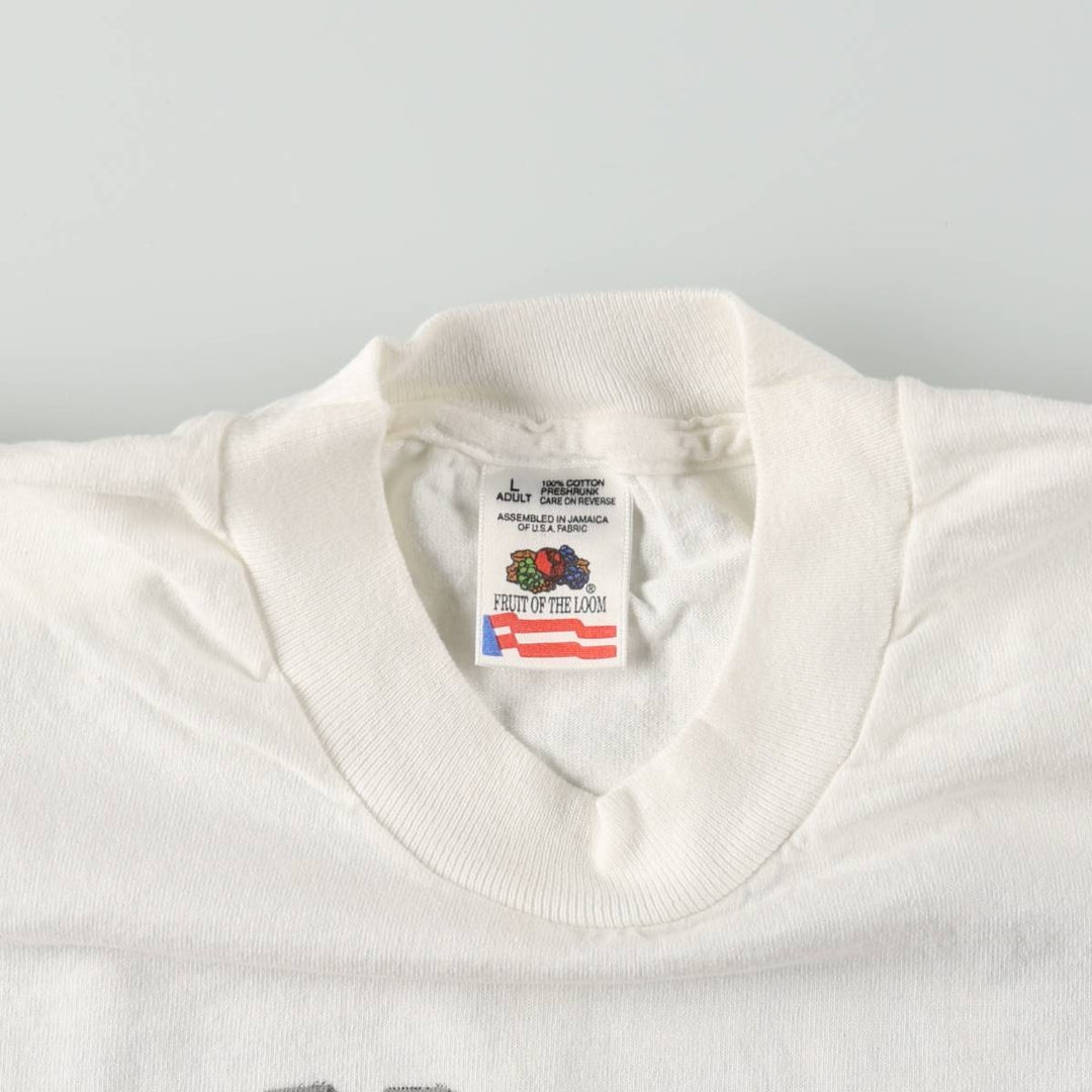 90'S Fruit of the Loom New York City Marathon Print T-Shirt (Men's Size L) cotton white type Vintage Second Hand