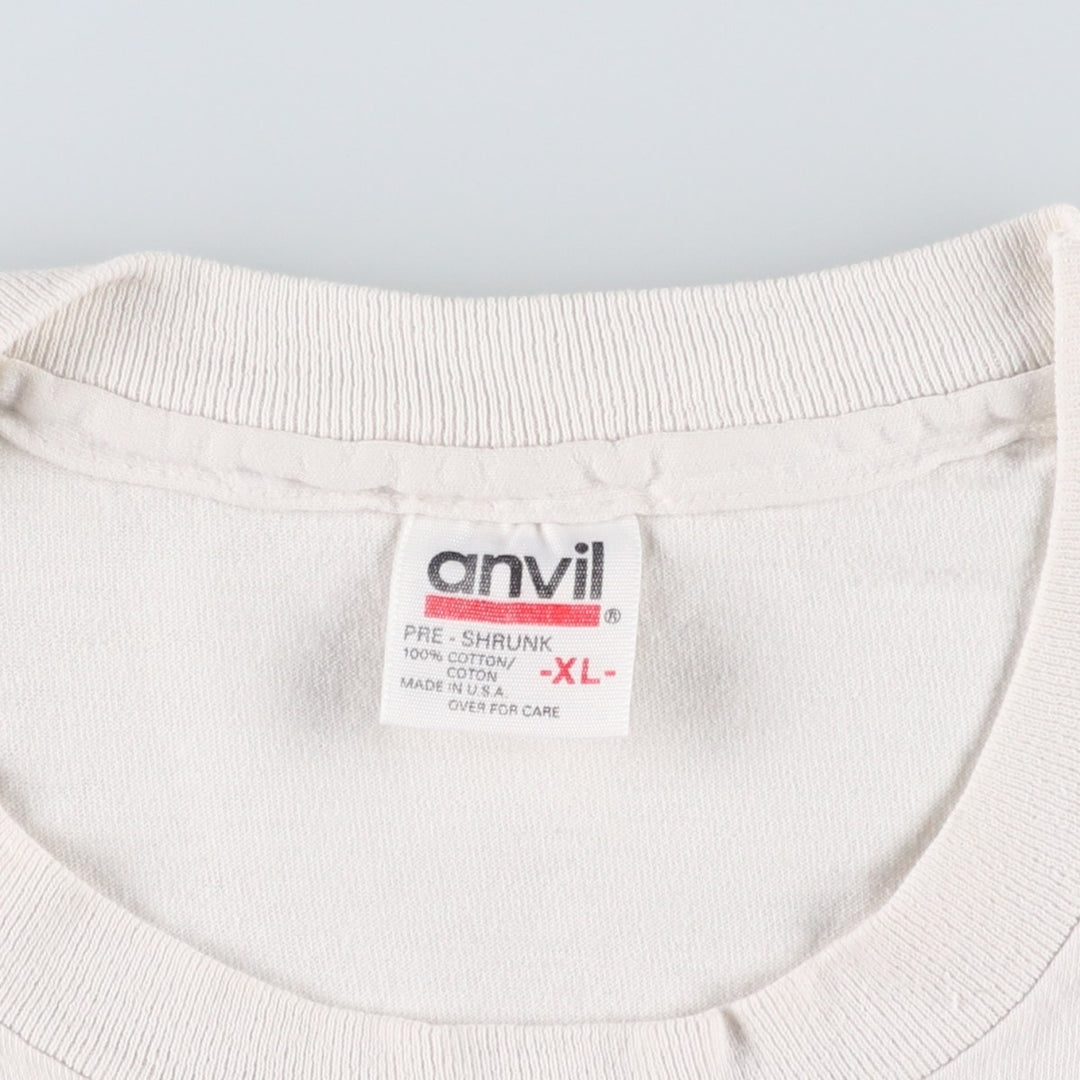 90'S Anvil Shark Pattern Print T-Shirt, Made in USA, Men's XL (approx.), Vintage cotton white type Vintage Second Hand