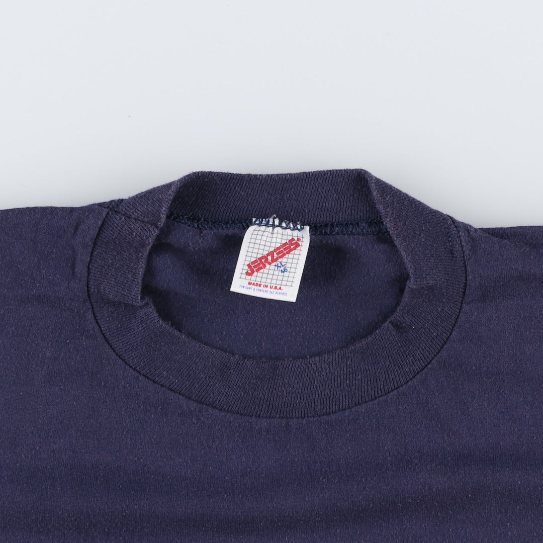 80s-90'S Jerzees Duck Pattern Print T-Shirt, Made in USA, Men's XL equivalent, Vintage cotton navy blue type Vintage Second Hand