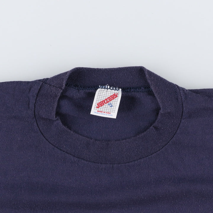 80s-90'S Jerzees Duck Pattern Print T-Shirt, Made in USA, Men's XL equivalent, Vintage cotton navy blue type Vintage Second Hand