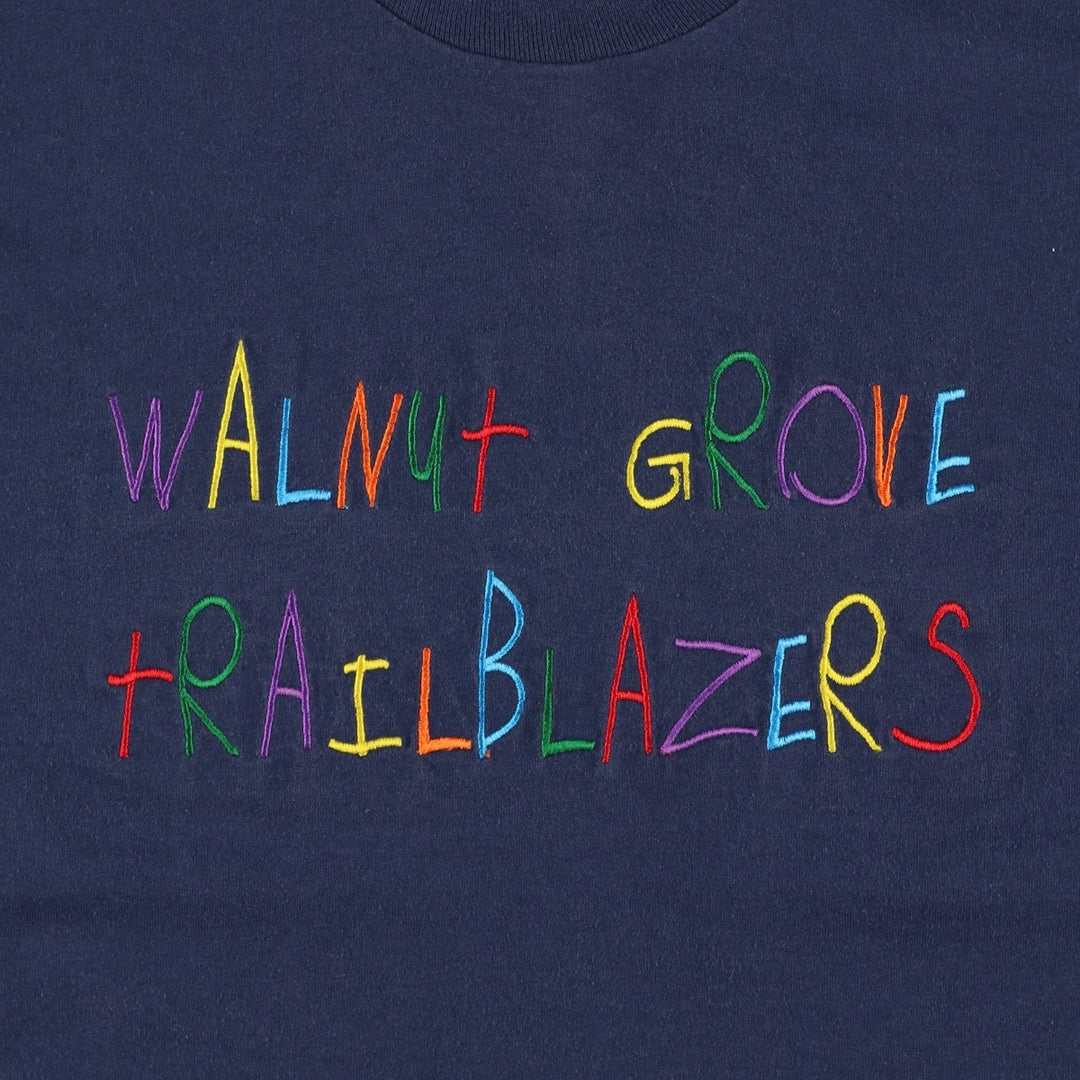 90'S Fruit of the Loom Best Printed T-shirt, Made in USA, Men's L size, Vintage cotton navy blue type Vintage Second Hand