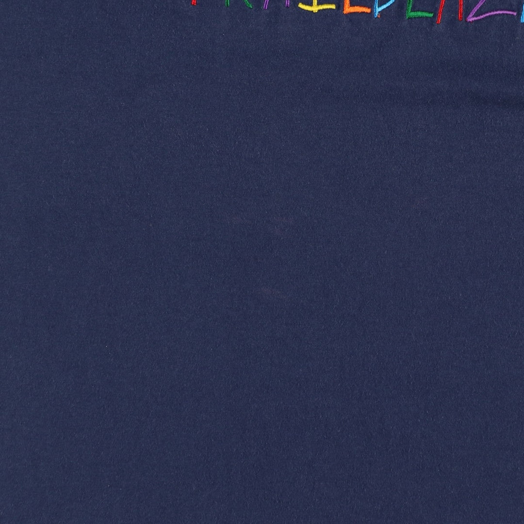 90'S Fruit of the Loom Best Printed T-shirt, Made in USA, Men's L size, Vintage cotton navy blue type Vintage Second Hand
