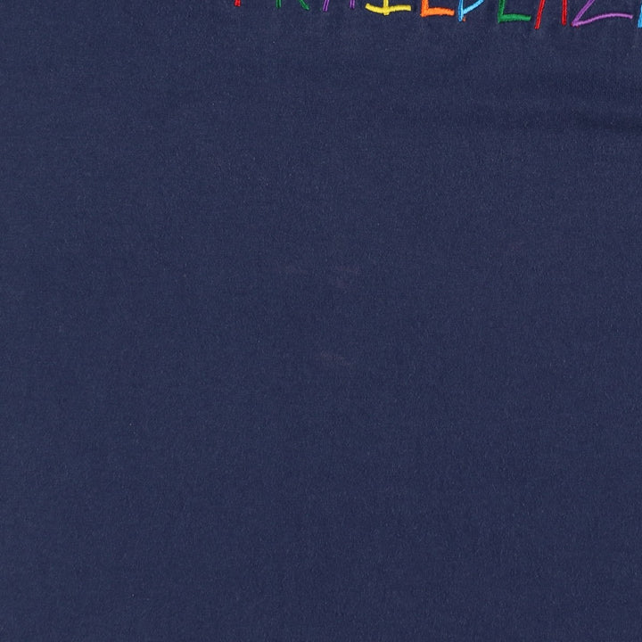 90'S Fruit of the Loom Best Printed T-shirt, Made in USA, Men's L size, Vintage cotton navy blue type Vintage Second Hand