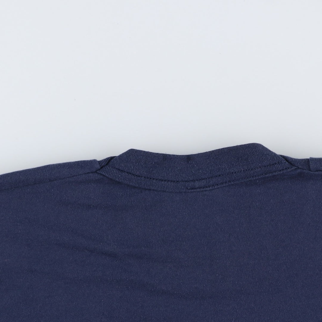 90'S Fruit of the Loom Best Printed T-shirt, Made in USA, Men's L size, Vintage cotton navy blue type Vintage Second Hand