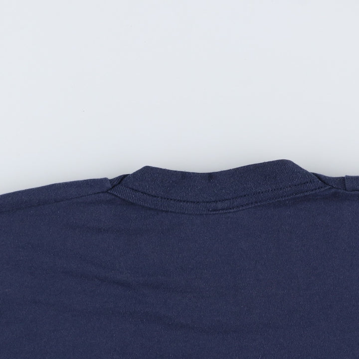 90'S Fruit of the Loom Best Printed T-shirt, Made in USA, Men's L size, Vintage cotton navy blue type Vintage Second Hand