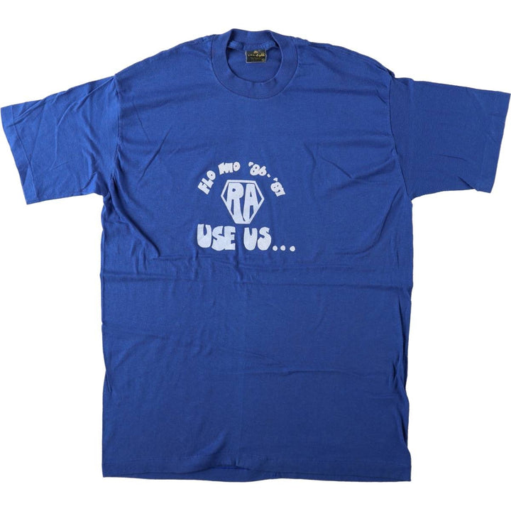 ~90'S Touch of Gold Print T-Shirt, Made in USA, Men's XL equivalent, Vintage polyester blue type Vintage Second Hand
