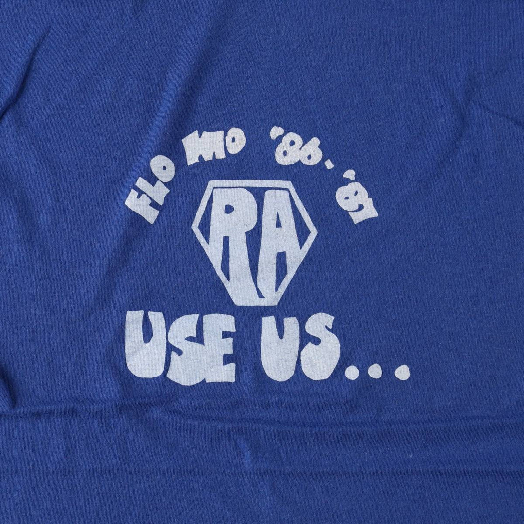 ~90'S Touch of Gold Print T-Shirt, Made in USA, Men's XL equivalent, Vintage polyester blue type Vintage Second Hand