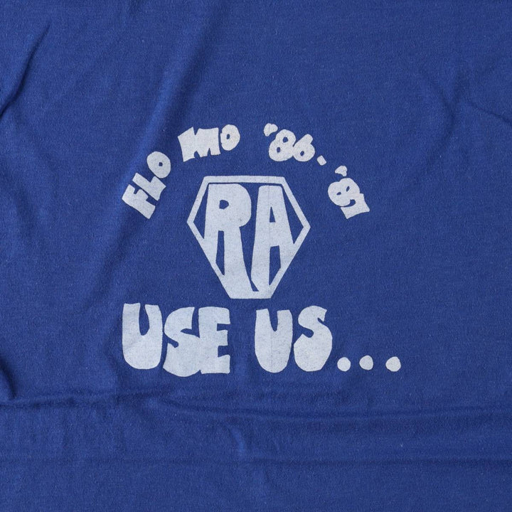 ~90'S Touch of Gold Print T-Shirt, Made in USA, Men's XL equivalent, Vintage polyester blue type Vintage Second Hand