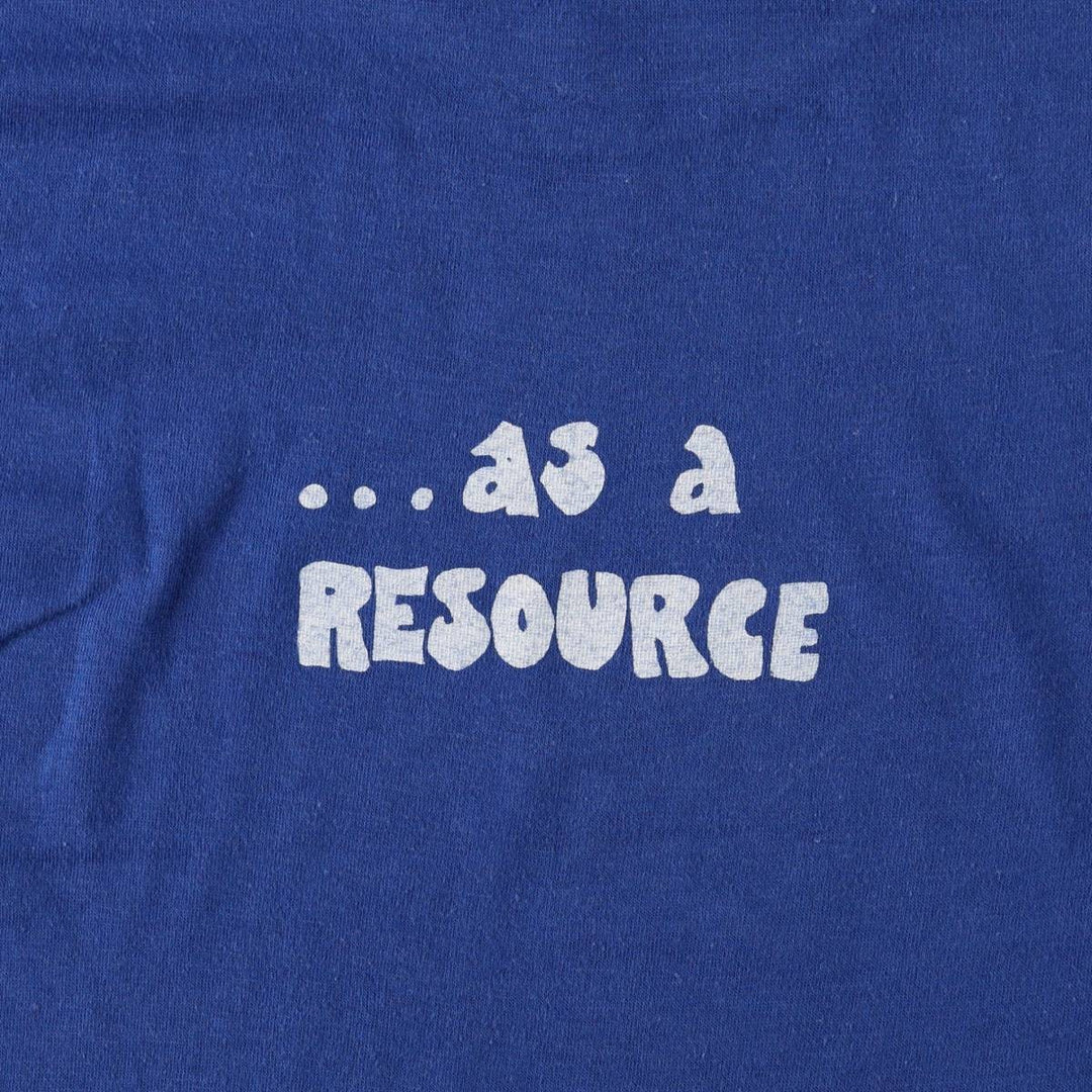 ~90'S Touch of Gold Print T-Shirt, Made in USA, Men's XL equivalent, Vintage polyester blue type Vintage Second Hand