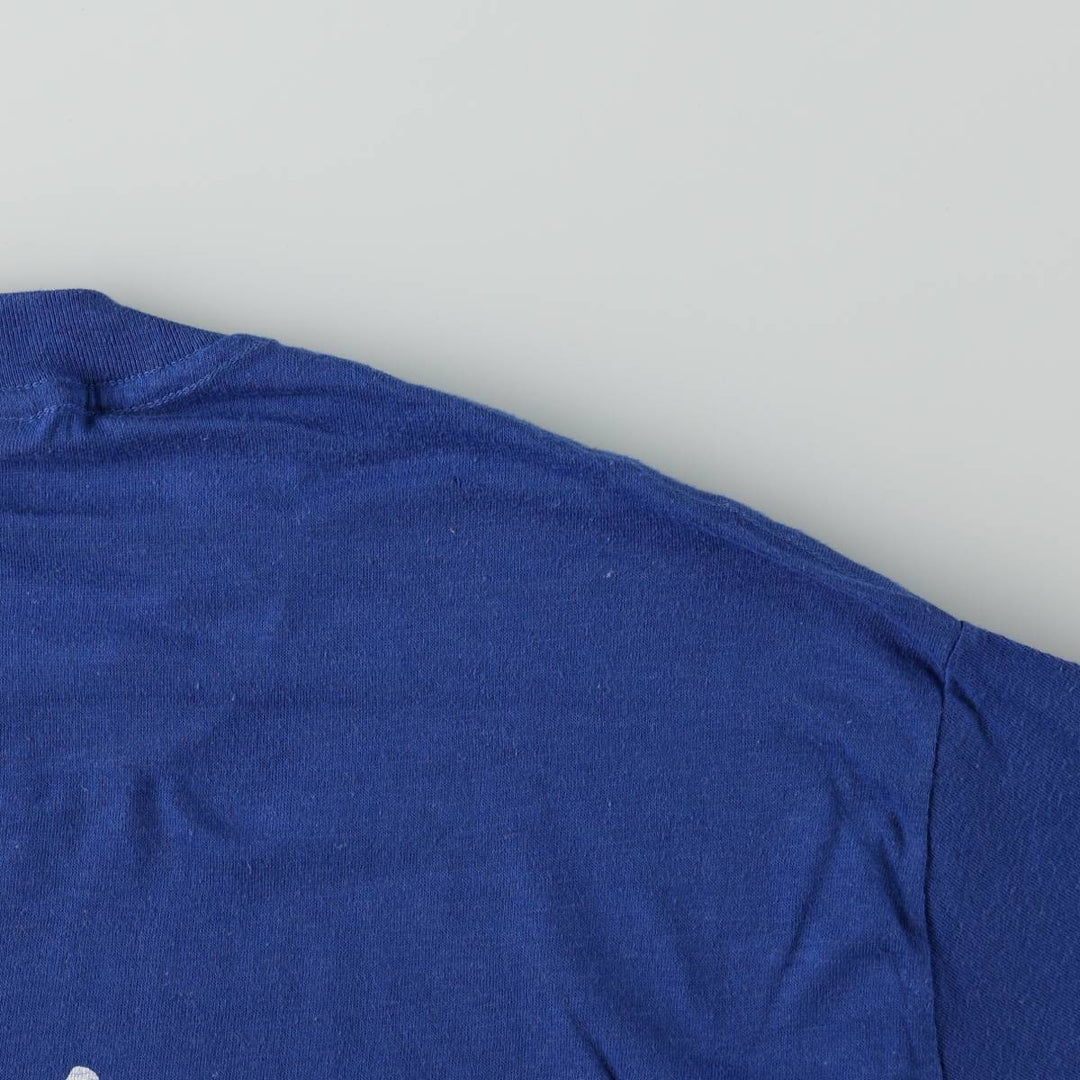 ~90'S Touch of Gold Print T-Shirt, Made in USA, Men's XL equivalent, Vintage polyester blue type Vintage Second Hand